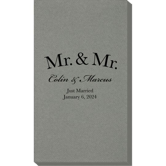 Mr & Mr Arched Linen Like Guest Towels